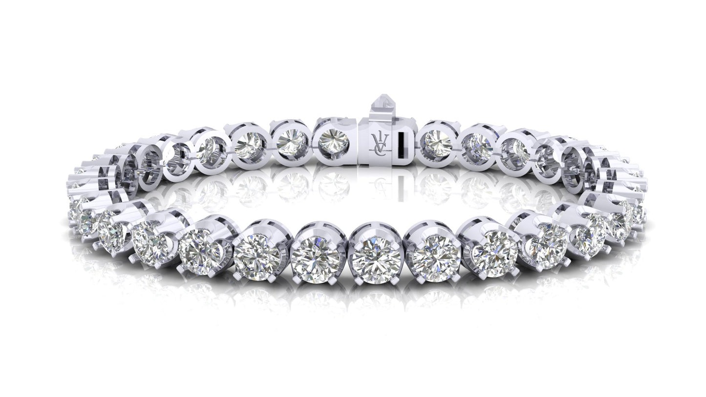 Round cut tennis bracelet