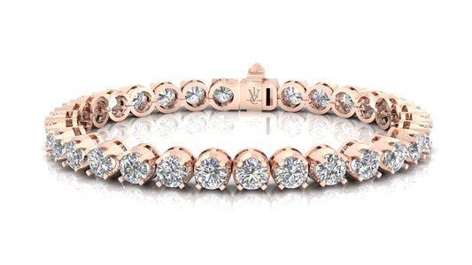 Round cut tennis bracelet