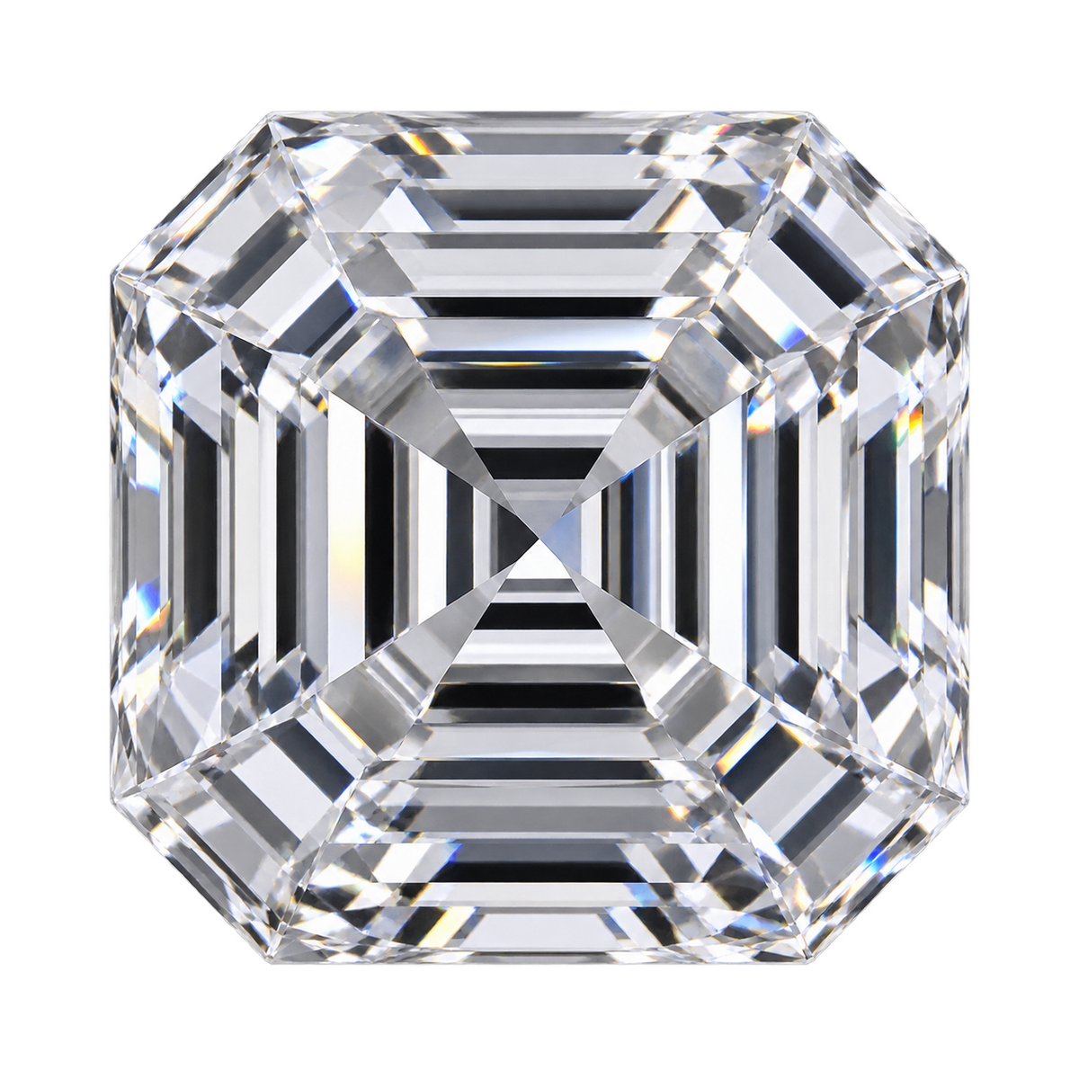 Representative colorless asscher lab-grown diamond