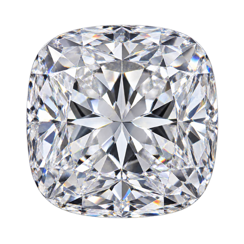 Representative colorless cushion lab-grown diamond