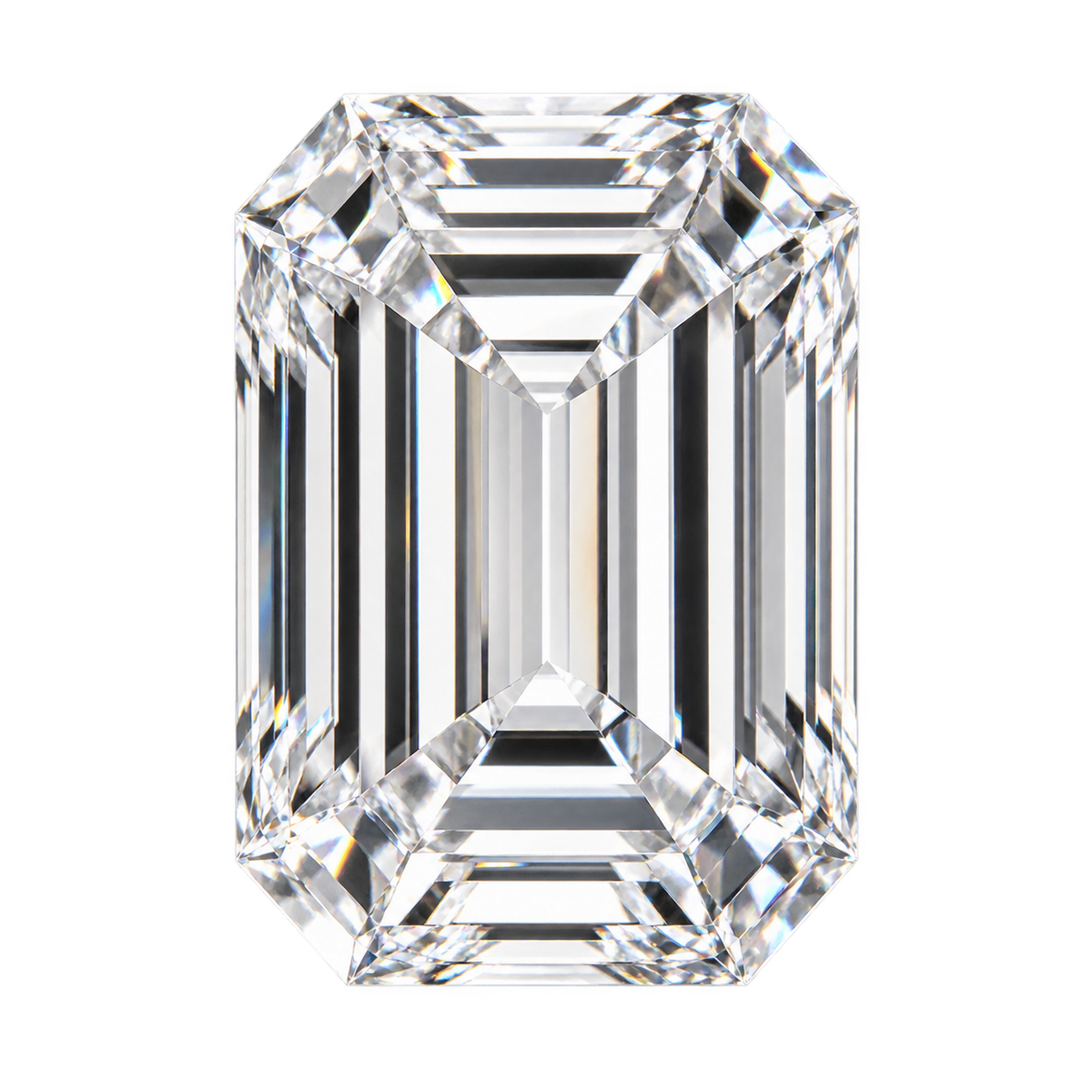 Representative colorless emerald lab-grown diamond