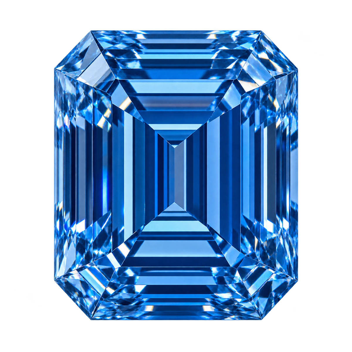 Representative vivid blue emerald lab-grown diamond