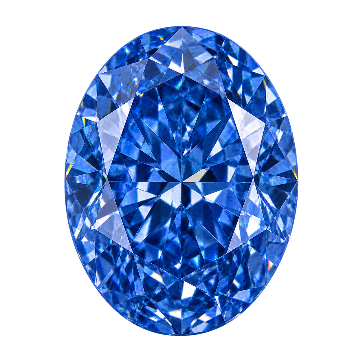 Representative vivid blue oval lab-grown diamond