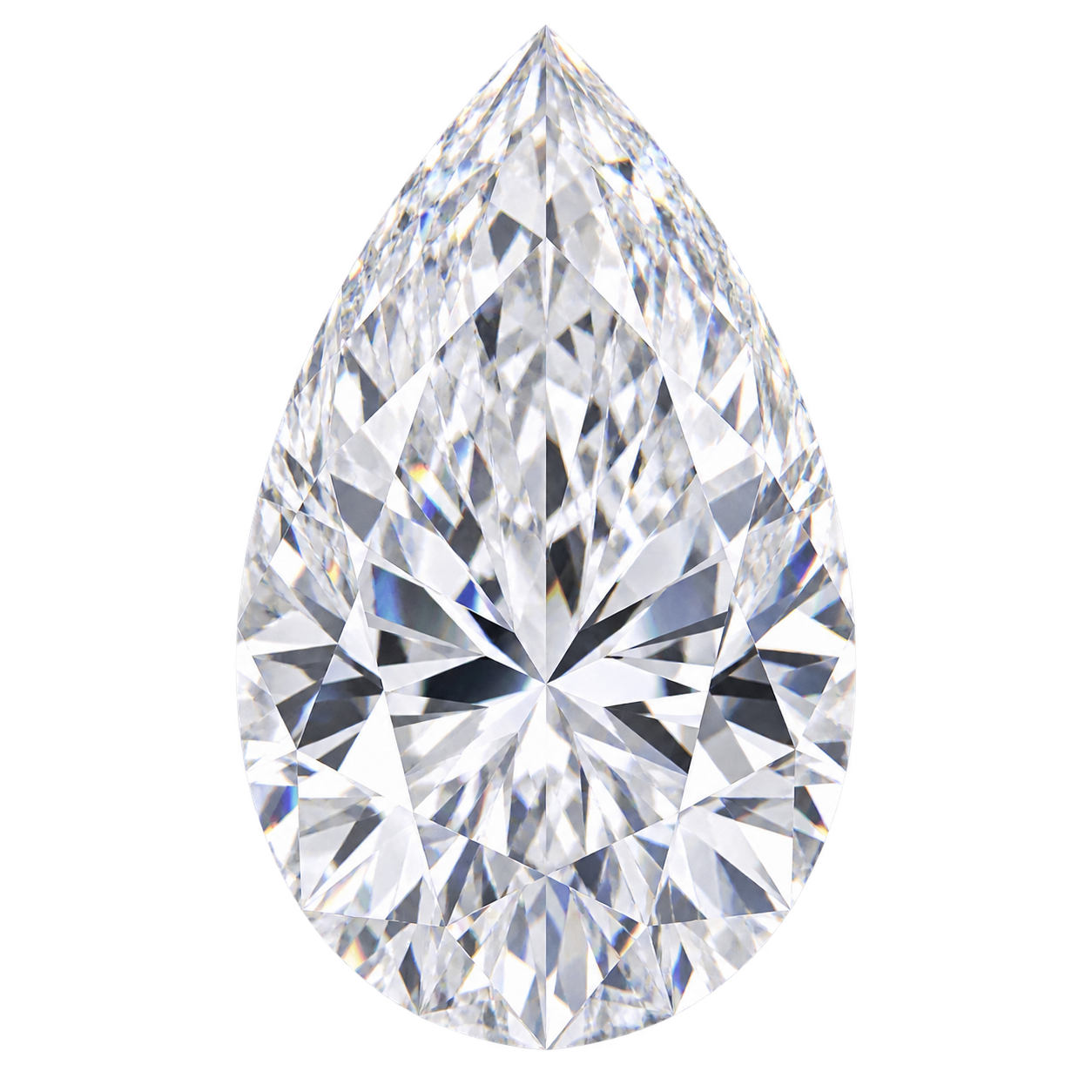 Representative colorless pear lab-grown diamond