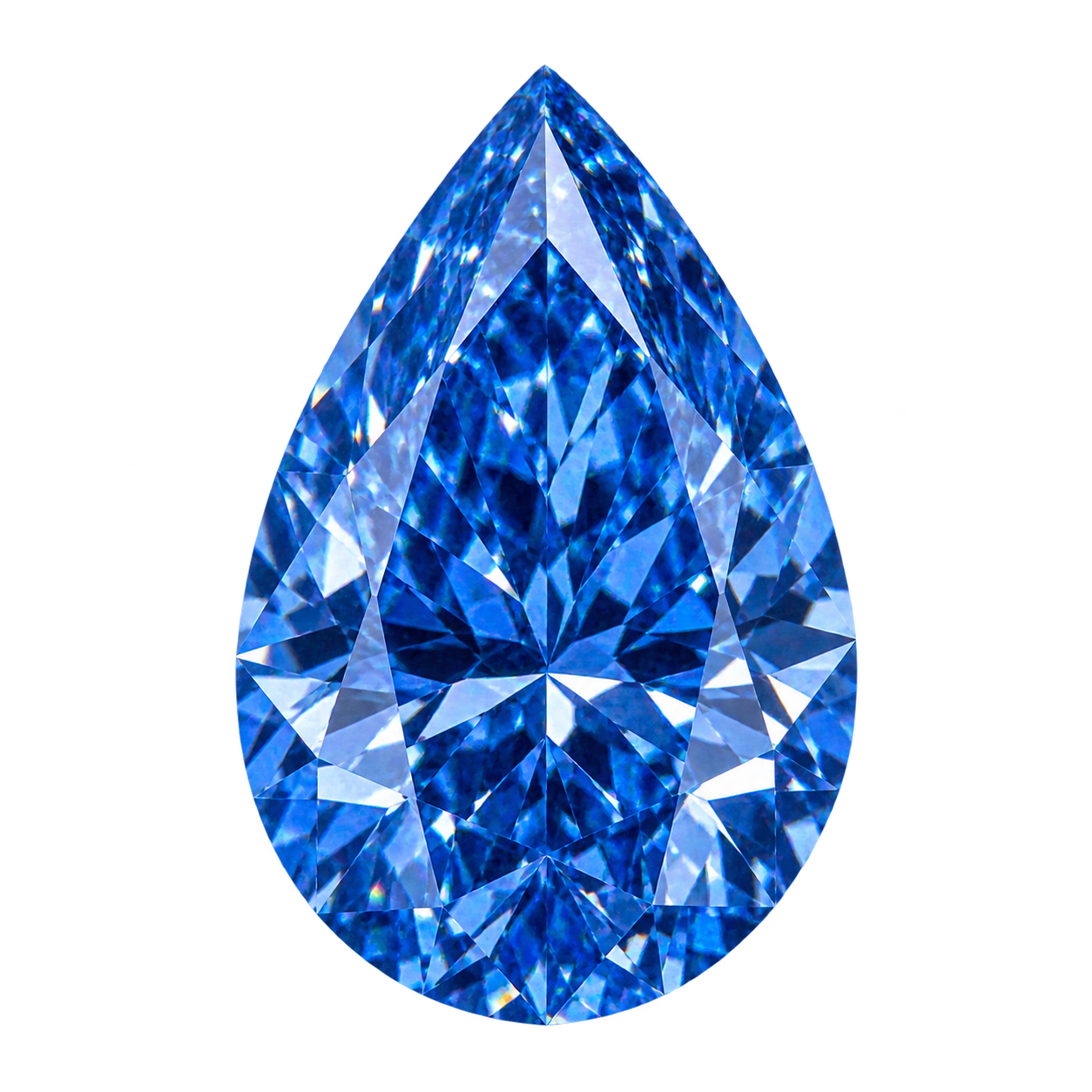 Representative vivid blue pear lab-grown diamond