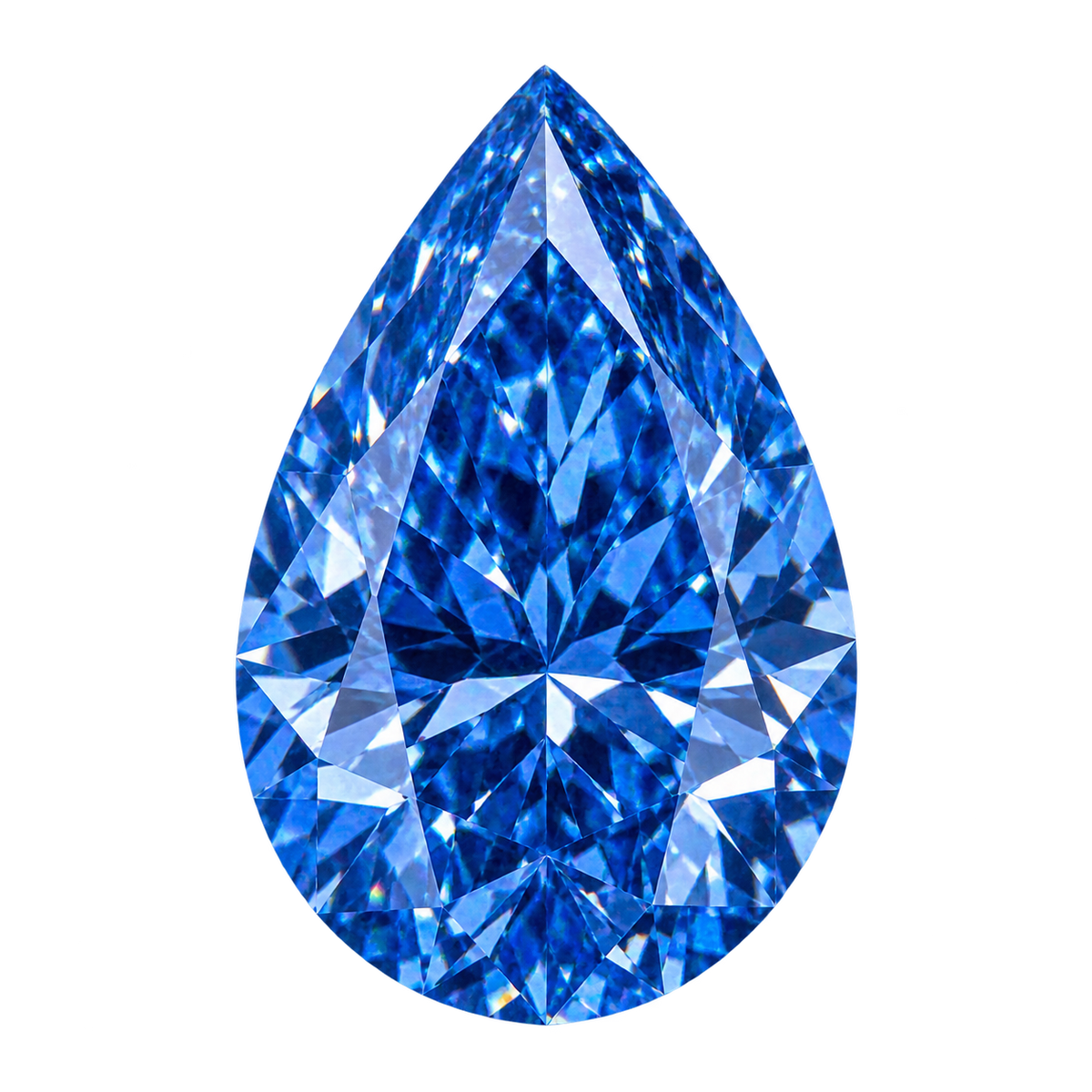 Representative blue pear lab-grown diamond