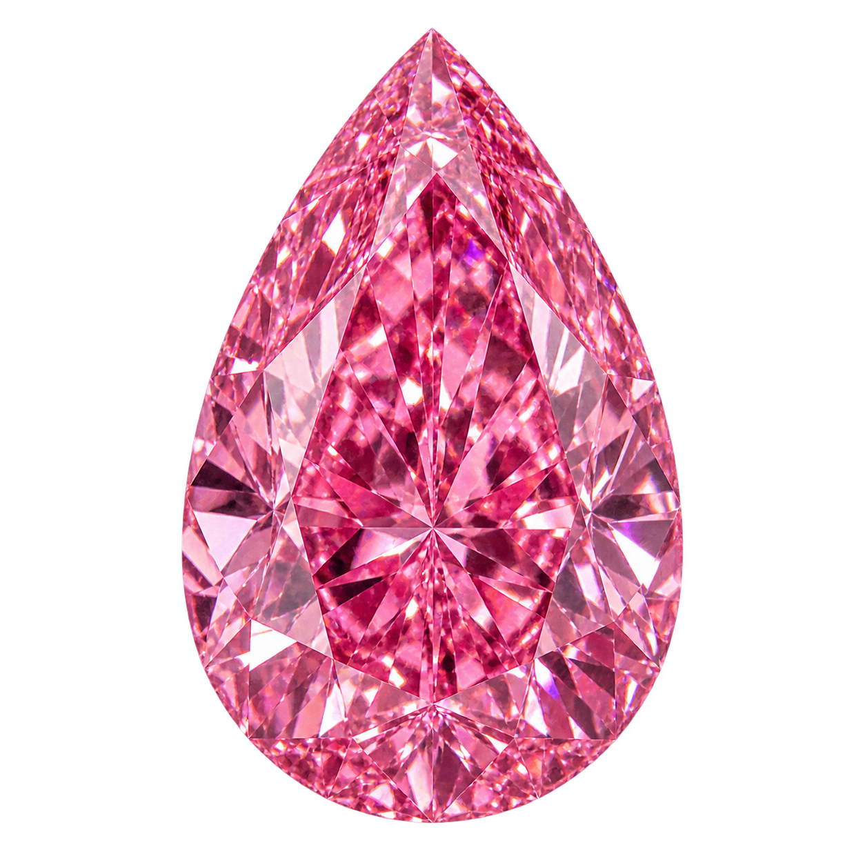 Representative vivid pink pear lab-grown diamond