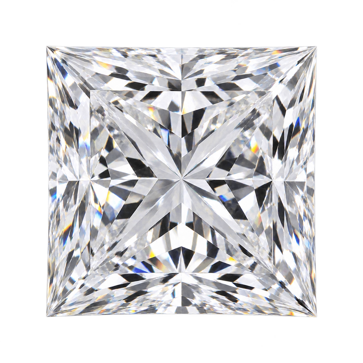 Representative colorless princess lab-grown diamond