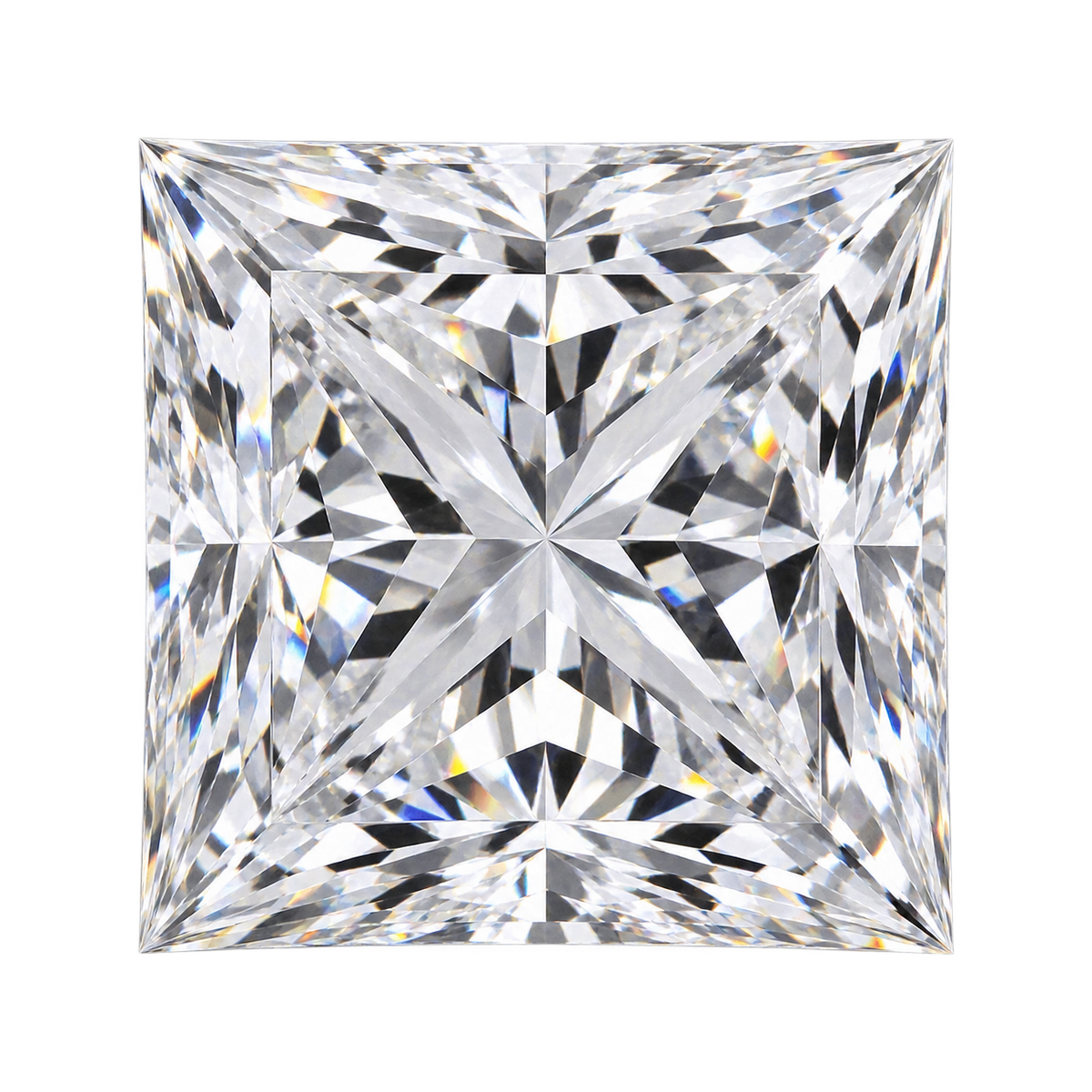 Representative colorless princess lab-grown diamond