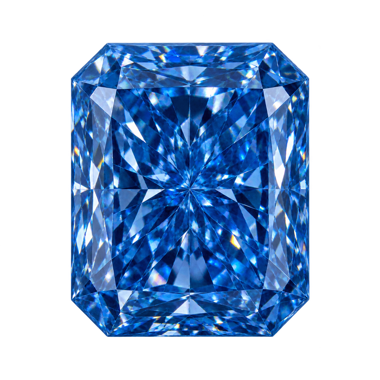 Representative vivid blue radiant lab-grown diamond