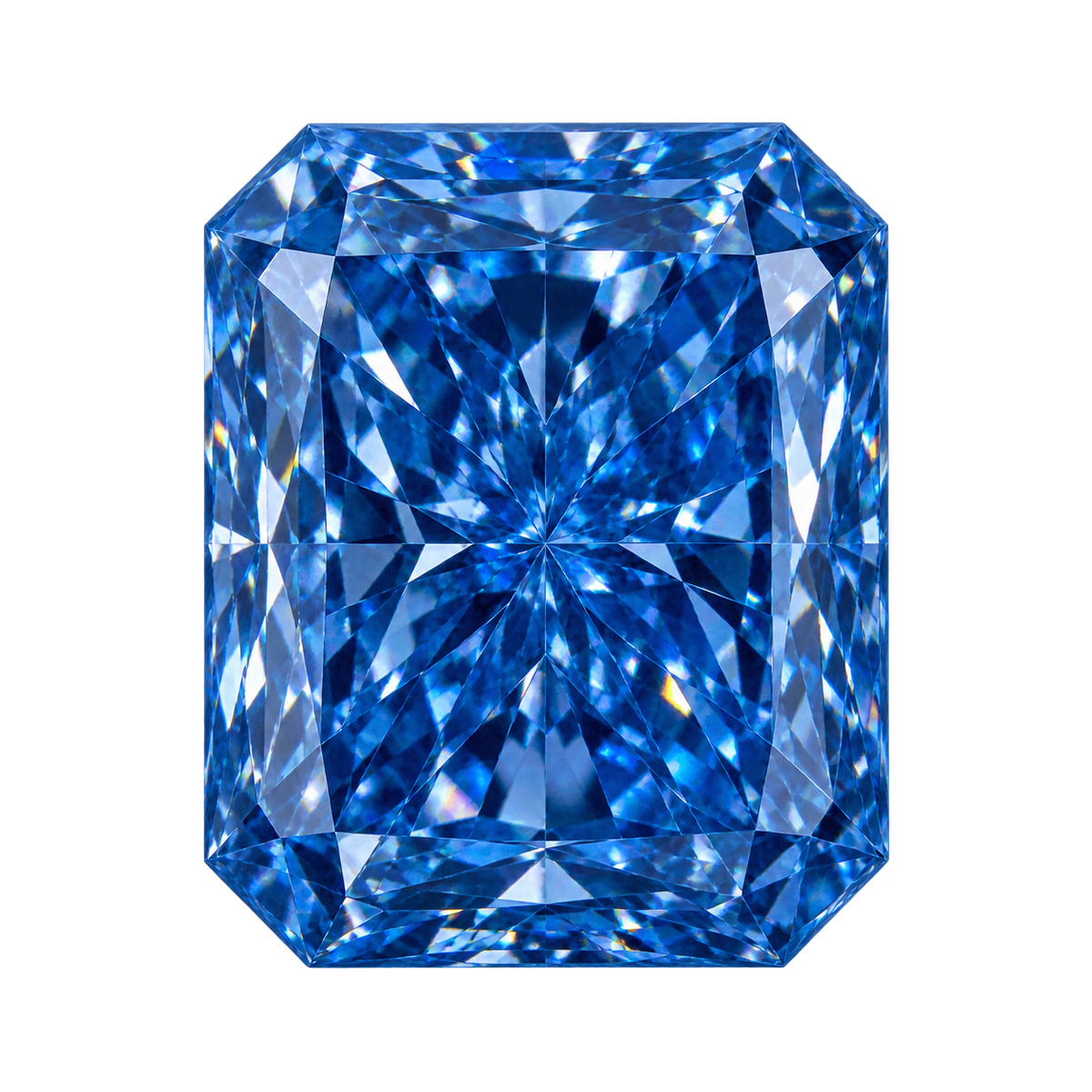 Representative blue radiant lab-grown diamond
