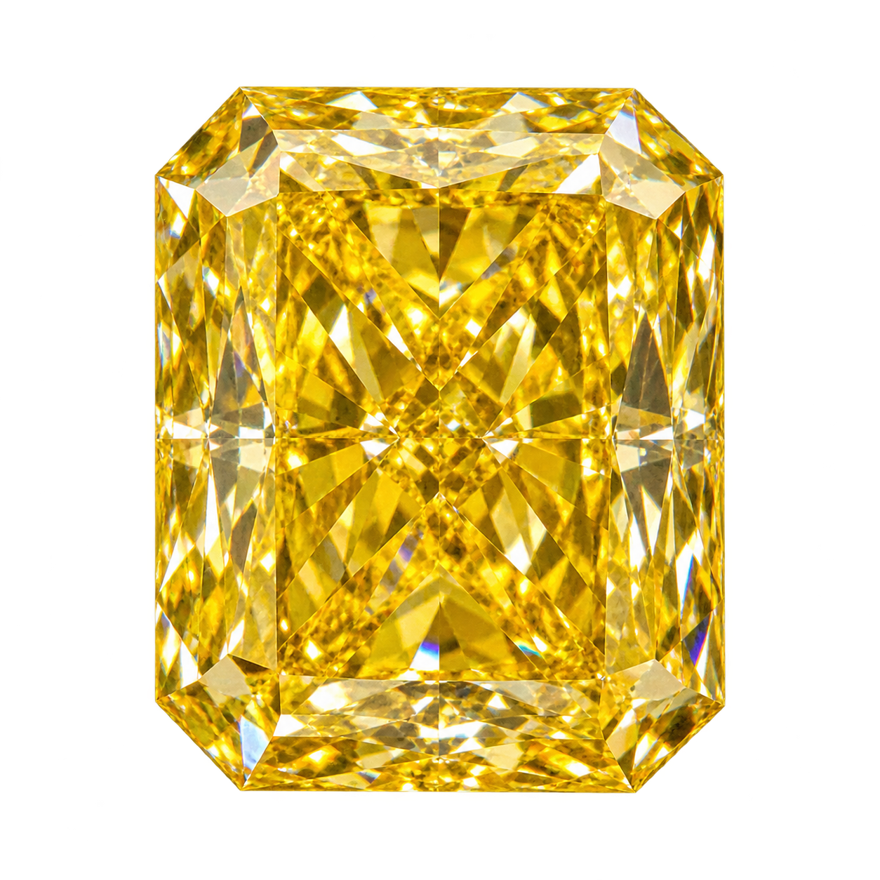 Representative vivid yellow radiant lab-grown diamond