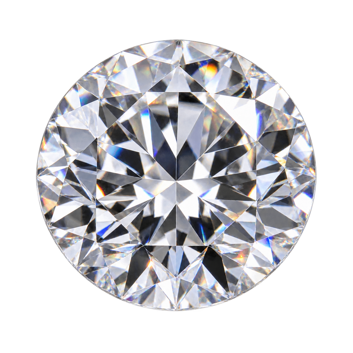 Representative colorless round lab-grown diamond