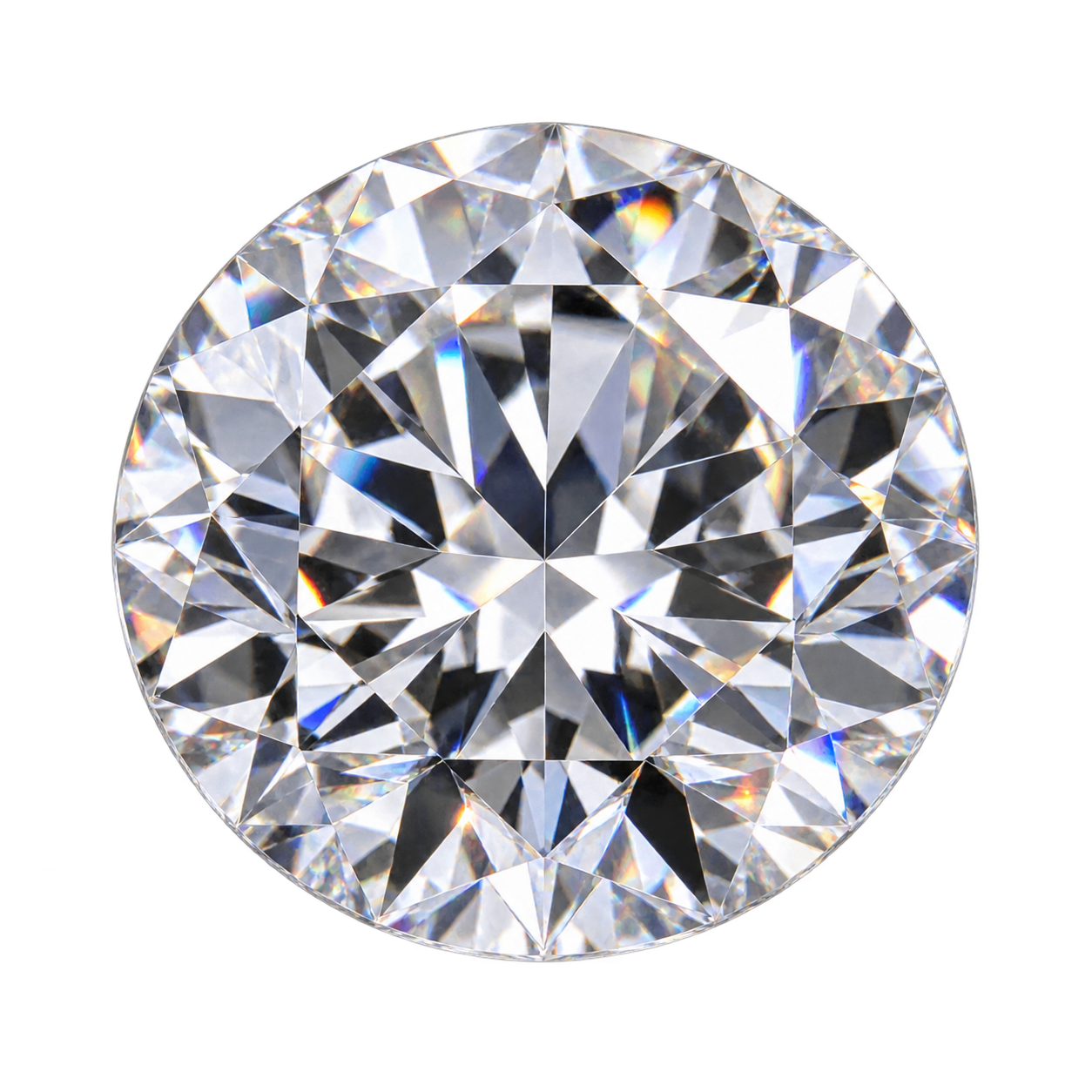 Representative colorless round lab-grown diamond