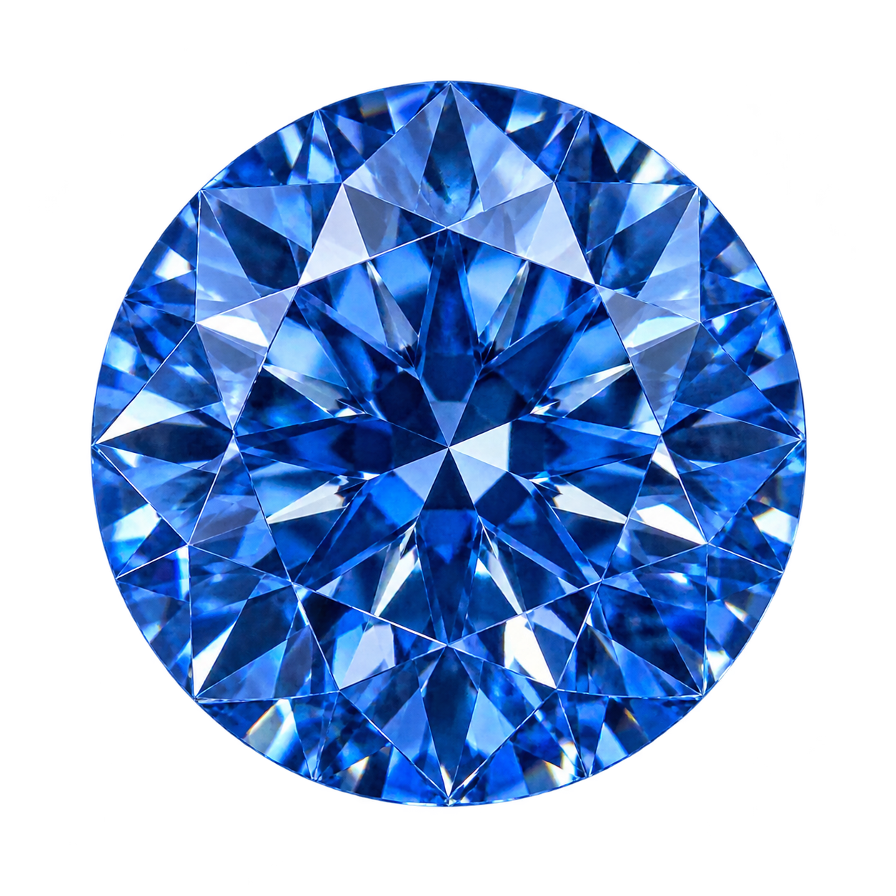 Representative vivid blue round lab-grown diamond